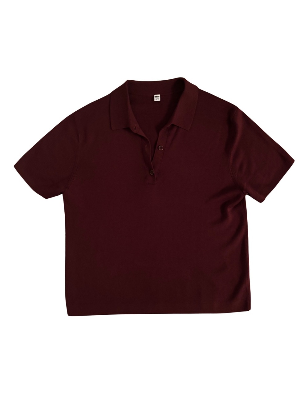 Uniqlo Shrunken Burgundy Knit Polo